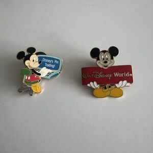 Disney Mickey Mouse Pin Duo - Red, Blue, Yellow